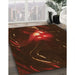 Patterned Red Brown Rug in Family Room, pat1242org