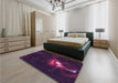 Patterned Purple Rug in a Bedroom, pat1242pur