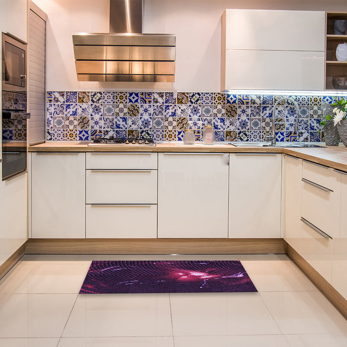 Patterned Purple Rug in a Kitchen, pat1242pur