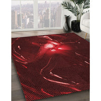 Patterned Saffron Red Rug, pat1242rd