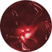 Square Patterned Saffron Red Rug, pat1242rd