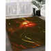 Patterned Dark Bronze Brown Rug in Family Room, pat1242yw