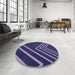 Round Patterned Light Purple Rug in a Office, pat1243blu