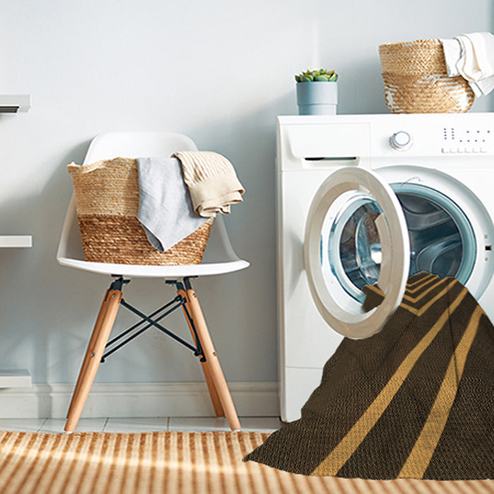 Machine Washable Transitional Night Red Rug in a Washing Machine, wshpat1243brn