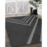 Patterned Charcoal Black Rug, pat1243gry