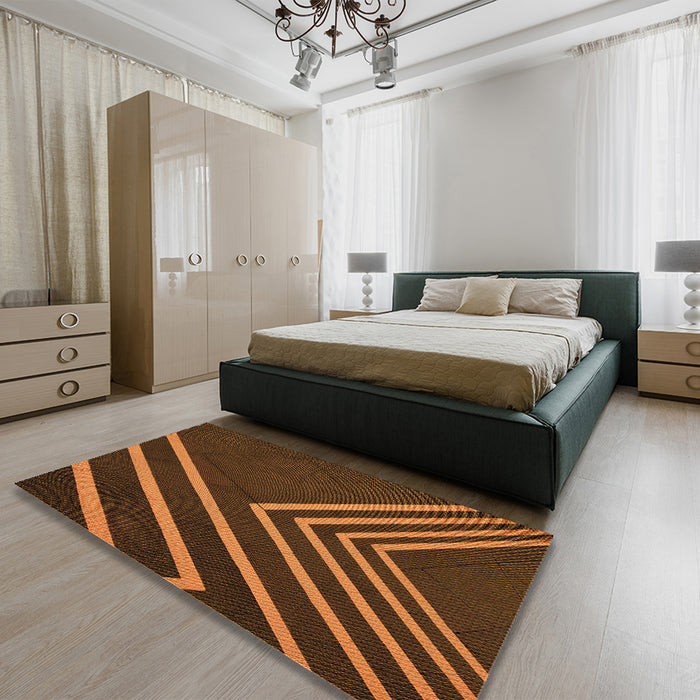 Patterned Red Rug in a Bedroom, pat1243org