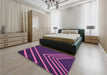 Patterned Orchid Purple Rug in a Bedroom, pat1243pur