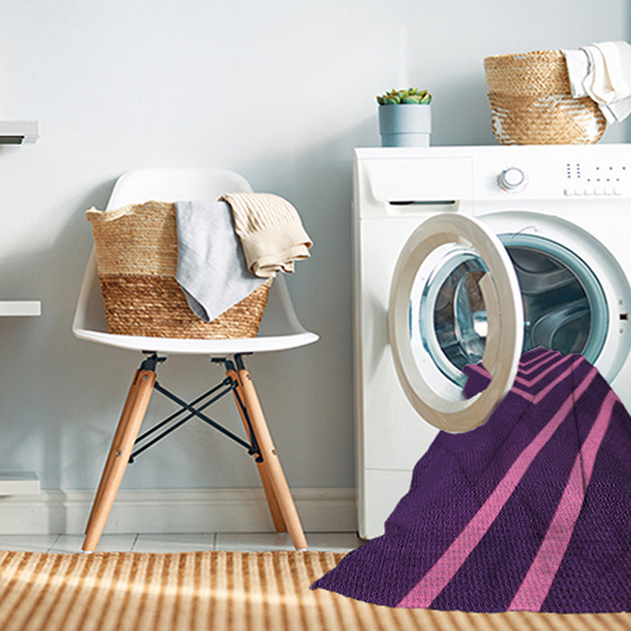 Machine Washable Transitional Orchid Purple Rug in a Washing Machine, wshpat1243pur