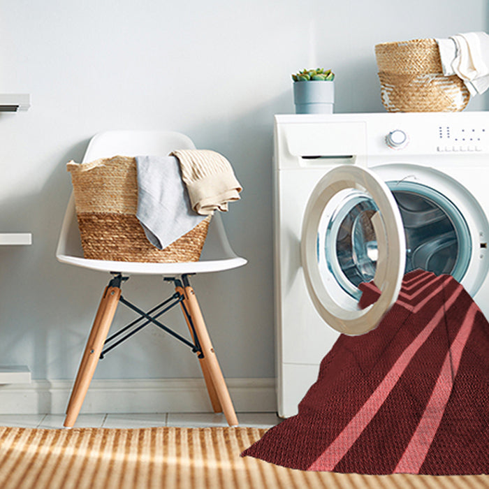 Machine Washable Transitional Red Rug in a Washing Machine, wshpat1243rd