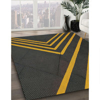 Patterned Mid Gray Novelty Rug, pat1243