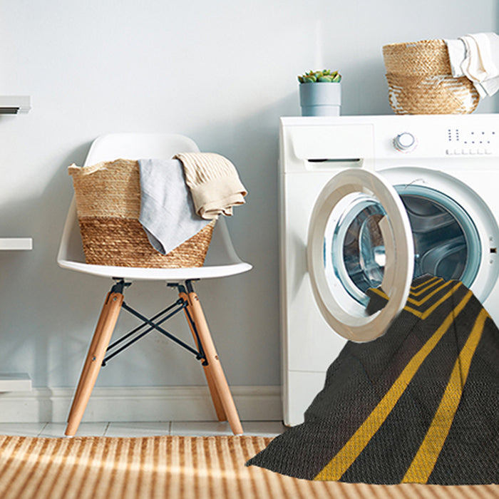 Machine Washable Transitional Midnight Gray Rug in a Washing Machine, wshpat1243