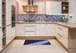 Patterned Periwinkle Purple Rug in a Kitchen, pat1244blu