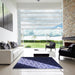 Square Patterned Periwinkle Purple Rug in a Living Room, pat1244blu