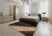 Patterned Copper Brown Rug in a Bedroom, pat1244brn