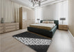 Patterned Gray Rug in a Bedroom, pat1244gry