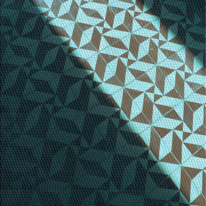 Patterned Deep Teal Green Rug, pat1244lblu