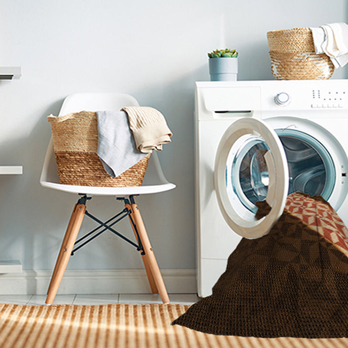 Machine Washable Transitional Night Red Rug in a Washing Machine, wshpat1244org