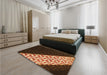 Patterned Red Rug in a Bedroom, pat1244org