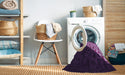 Machine Washable Transitional Dark Purple Rug in a Washing Machine, wshpat1244pur