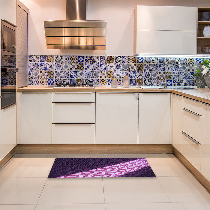 Patterned Dark Purple Rug in a Kitchen, pat1244pur