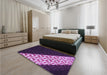 Patterned Dark Purple Rug in a Bedroom, pat1244pur