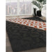 Patterned Mid Gray Novelty Rug in Family Room, pat1244