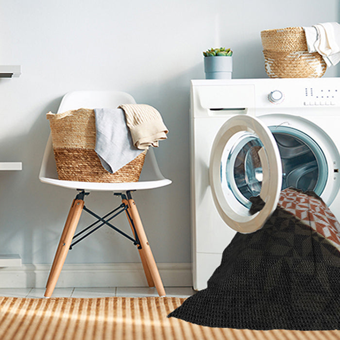 Machine Washable Transitional Midnight Gray Rug in a Washing Machine, wshpat1244