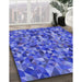 Patterned Sky Blue Rug in Family Room, pat1245blu