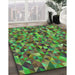 Machine Washable Transitional Green Rug in a Family Room, wshpat1245grn