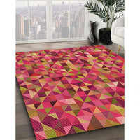 Patterned Crimson Red Rug, pat1245org