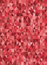 Machine Washable Transitional Red Rug, wshpat1245rd
