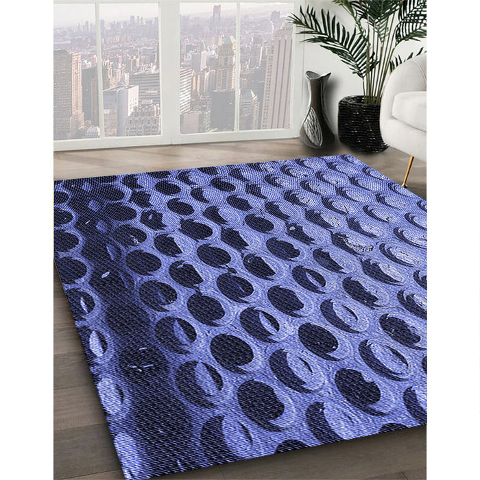 Machine Washable Transitional Sky Blue Rug in a Family Room, wshpat1246blu