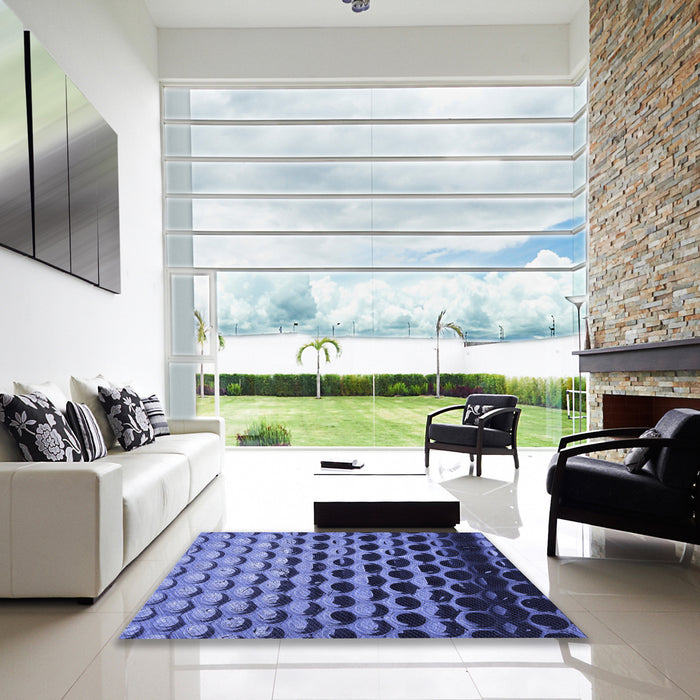 Machine Washable Transitional Sky Blue Rug in a Kitchen, wshpat1246blu