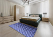 Patterned Sky Blue Rug in a Bedroom, pat1246blu