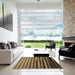 Square Patterned Caramel Brown Rug in a Living Room, pat1246brn