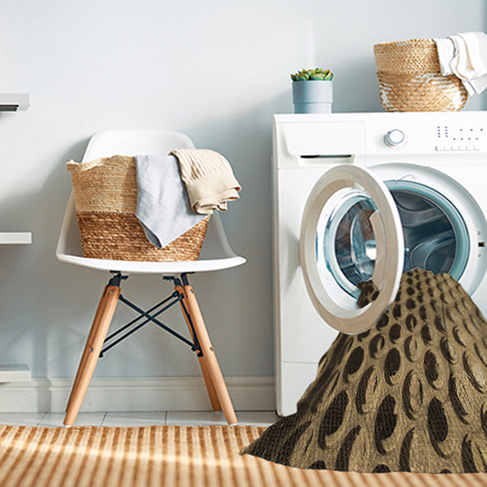 Machine Washable Transitional Caramel Brown Rug in a Washing Machine, wshpat1246brn