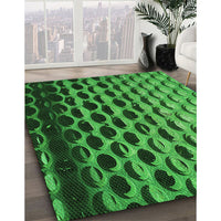 Patterned Deep Emerald Green Rug, pat1246grn