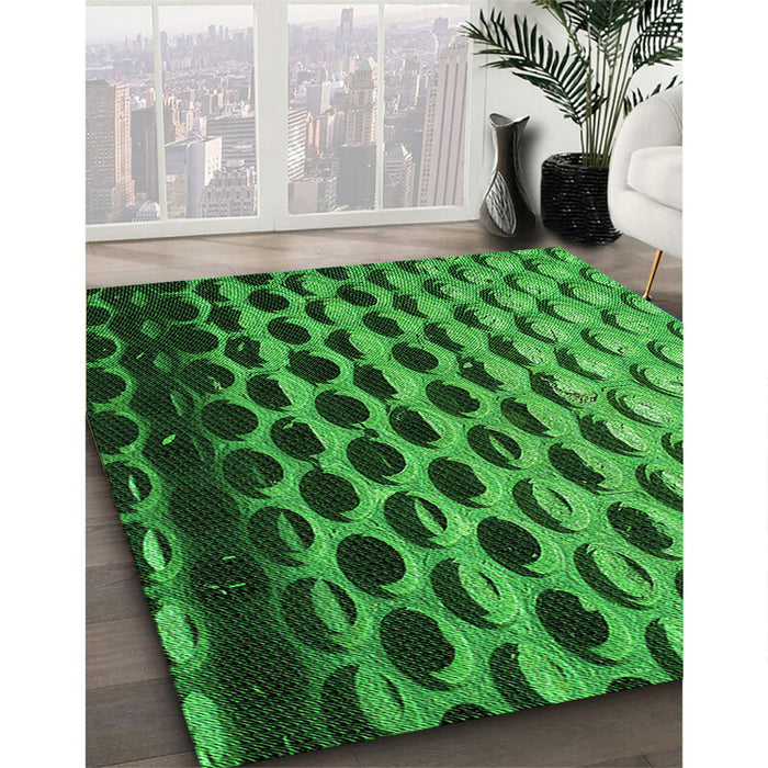 Machine Washable Transitional Deep Emerald Green Rug in a Family Room, wshpat1246grn
