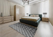 Patterned Gunmetal Gray Rug in a Bedroom, pat1246gry