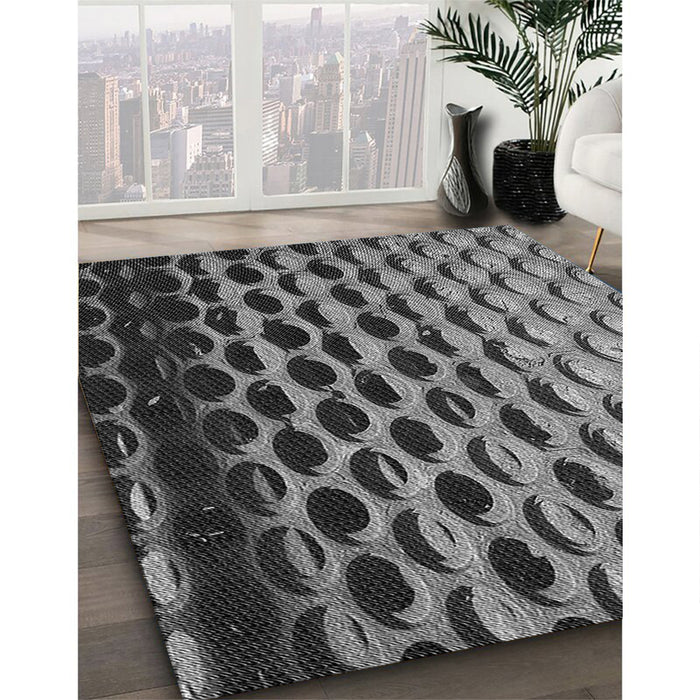 Patterned Gunmetal Gray Rug in Family Room, pat1246gry