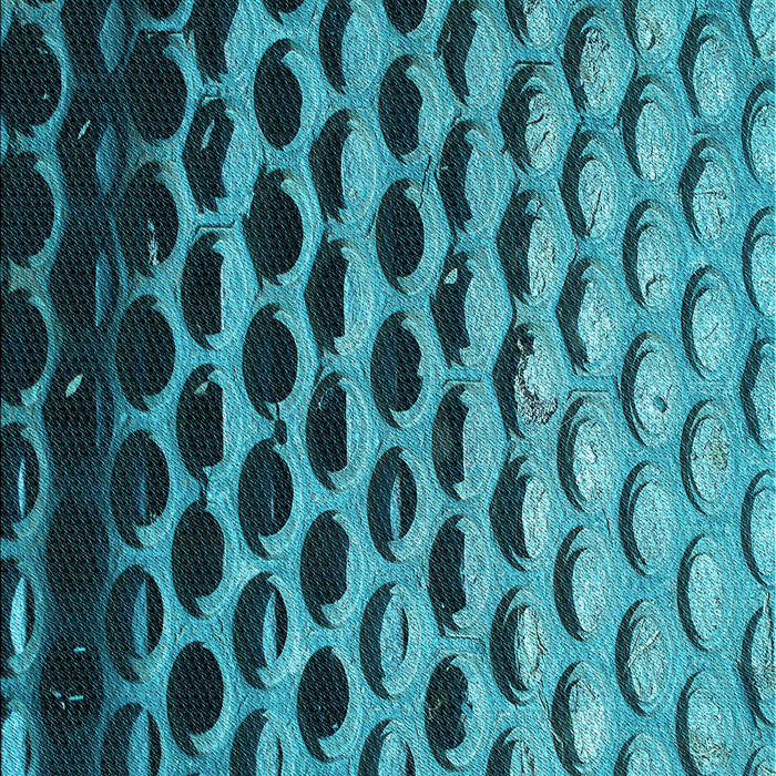 Patterned Bright Turquoise Blue Rug, pat1246lblu