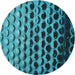 Square Patterned Bright Turquoise Blue Rug, pat1246lblu