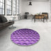 Round Patterned Purple Rug in a Office, pat1246pur