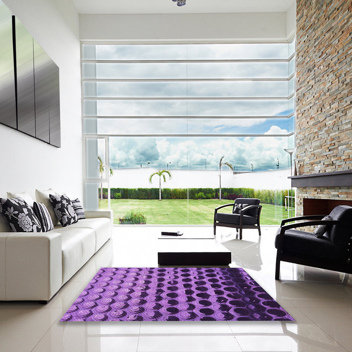 Machine Washable Transitional Purple Rug in a Kitchen, wshpat1246pur