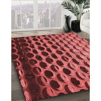 Patterned Cranberry Red Rug, pat1246rd