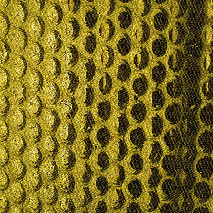 Round Patterned Orange Gold Rug, pat1246yw