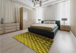 Patterned Orange Gold Rug in a Bedroom, pat1246yw