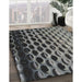 Patterned Charcoal Black Novelty Rug in Family Room, pat1246