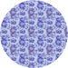 Square Patterned Blue Rug, pat1247blu