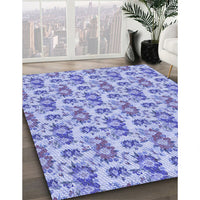 Patterned Blue Rug, pat1247blu